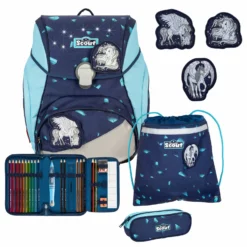 Scout Alpha Exklusiv DIN LED - Schulranzen Set 4tlg.